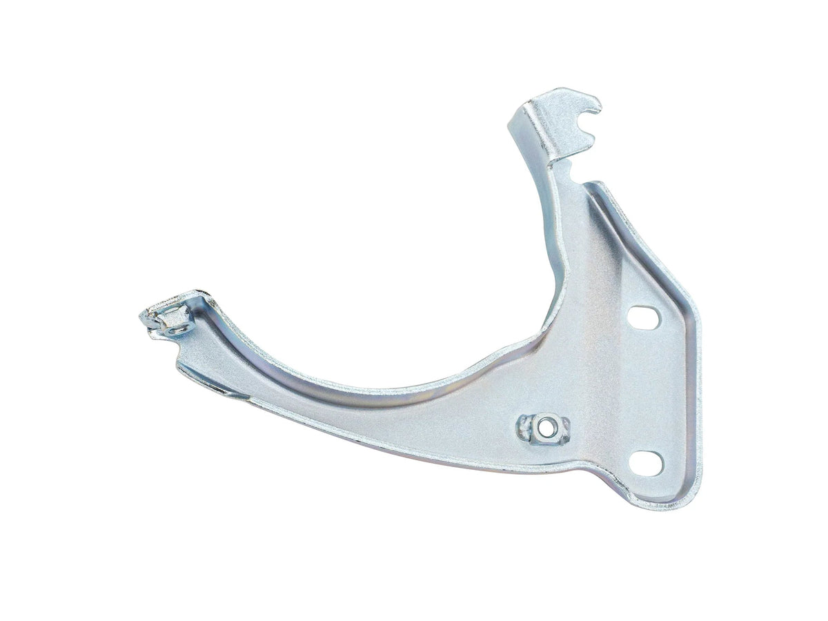 GoWesty Syncro muffler saddle for exhaust system, shown in black metal with mounting brackets and hardware for vehicle installation.