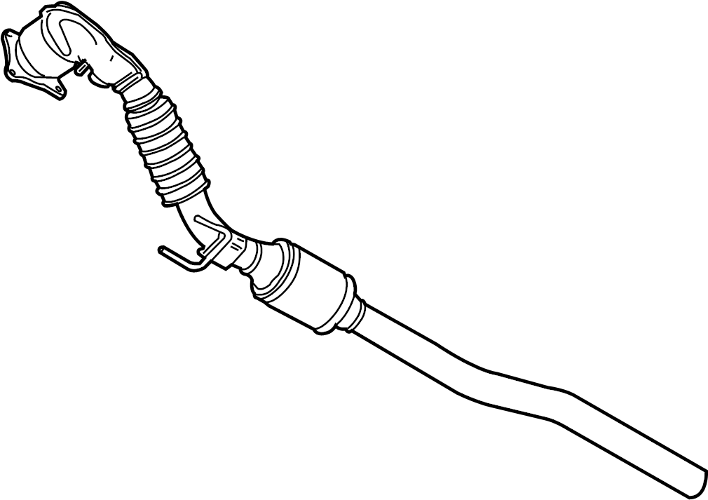 Bayern Automotive exhaust for VW EA888 2.0L Gen 2 engine, 2008-2016, showing the metal exhaust component with mounting points.