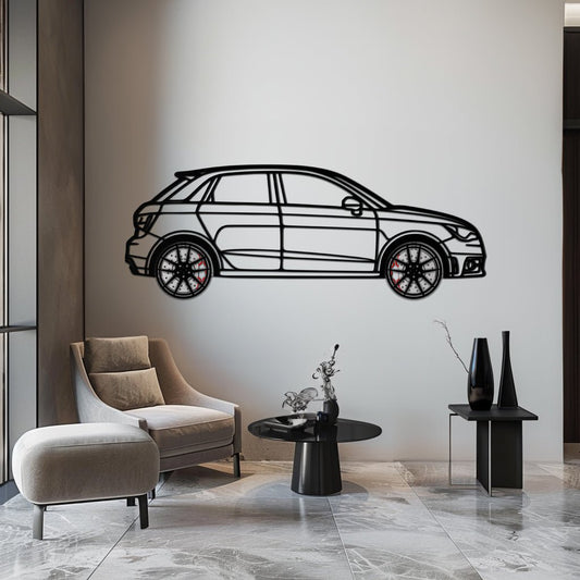 Audi A1 Metal Car Wall Art with Rotating Wheels - Handmade Car Silhouette Decor - Automotive Wall Art for Petrolheads-KAFMEKA094 - AudiGear.com - Metal Car Wall Art