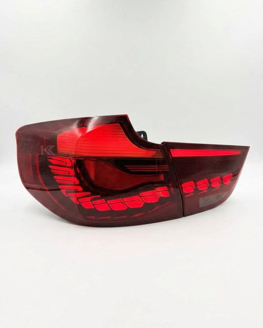BMW 3-Series F34 Gran Turismo (GT) tail lights in red or smoke GTS OLED style, designed by K2 Industries for 2012-2016.