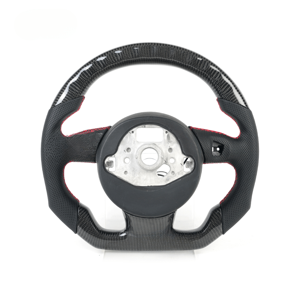 Vekto carbon fiber LED steering wheel for Audi S/RS 2012-2021, showing the sleek black carbon fiber surface with LED accents.