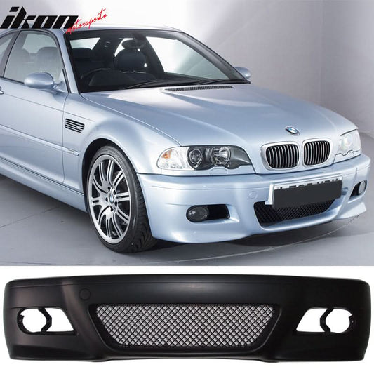 K2 Industries BMW E46 M3 front bumper with fog light cover and fog lamp for 1999-2006 2-door BMW E46 M3 coupe.