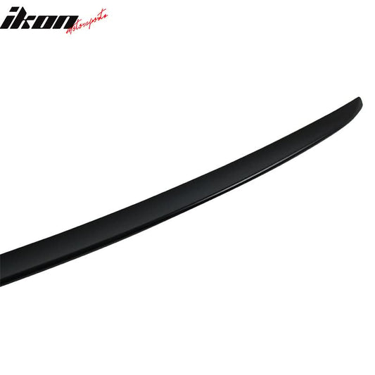 BMW E60 5 Series sedan trunk spoiler in M3 style by K2 Industries, made of ABS, shown on a dark vehicle.