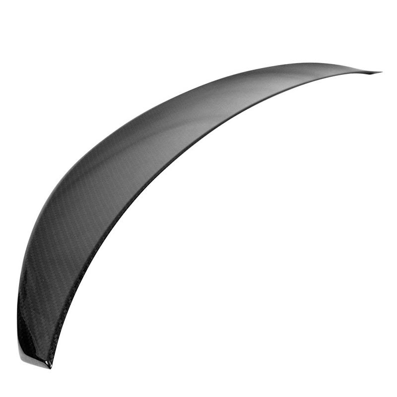 2014-2017 BMW F32 4 Series P Style trunk spoiler by K2 Industries, made of carbon fiber print with a sleek aerodynamic design.