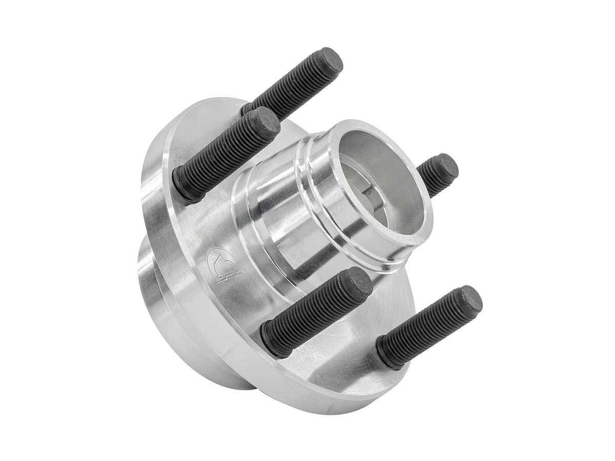 GoWesty hub conversion kit for larger brakes on 2WD Vanagon, showing detailed long stud components and branding.