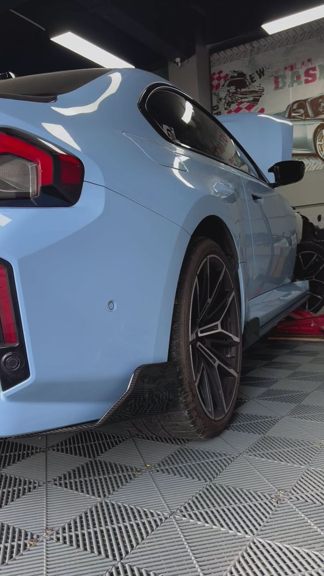 BMW 2 Series G87 M2 carbon fiber rear splitters by K2 Industries, showcasing sleek, aerodynamic design for 2023+ models.