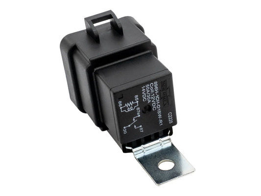 GoWesty GW-EFI relay, an electrical accessory, shown in a detailed close-up image highlighting its compact design and connectors.