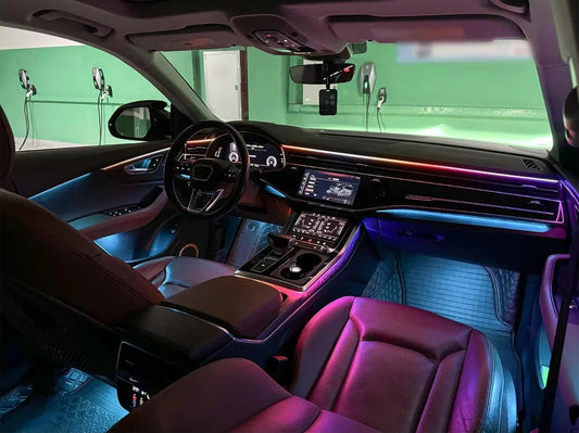 Audi Q8 Interior 64-Color Symphony Active LED Ambient Light Kit 2018 - 2024 - AudiGear.com - Interior Lighting