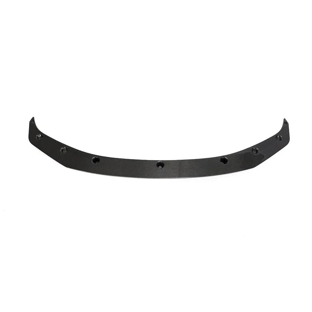 BMW M2 Competition F87 carbon fiber front splitter by K2 Industries, showcasing its sleek, aerodynamic design and textured finish.