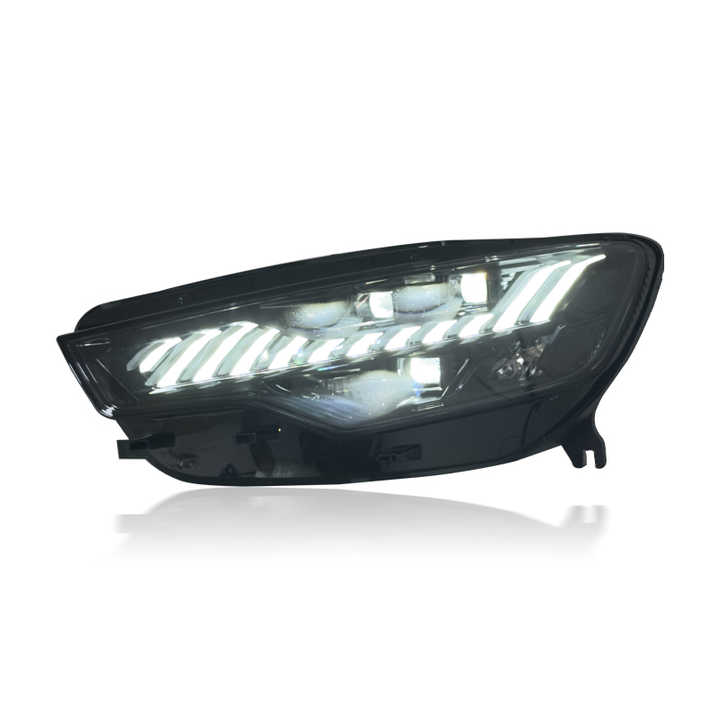 Vekto LED headlights assembly for Audi A6 C7 with daytime running lights and dynamic turn signal upgrade, plug-and-play installation