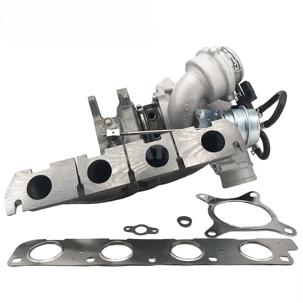Turbocharger for Audi VW 2.0L EA888 engine, Guangzhou Gesan brand, shown with metal housing and turbine wheel, fits 2009-2015 models.