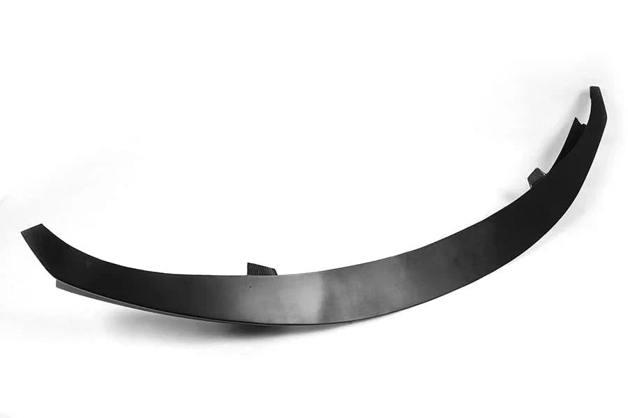 Gloss carbon fiber front lip for BMW 2 Series F22 M Sport, M Tech, 2014-2019, by K2 Industries, enhancing sporty front aero design.