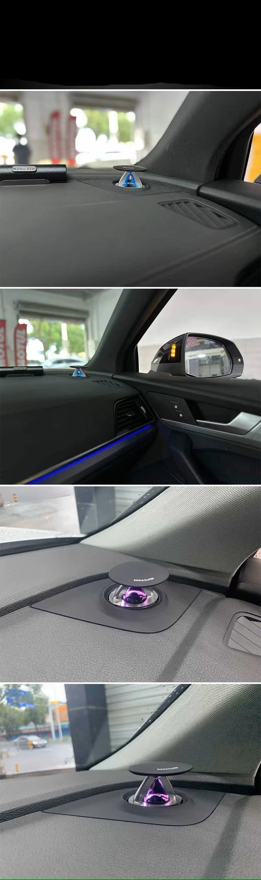 Bayern MotorWerks Powered Telescopic Hidden Car Audio Front Tweeters with LED Light for Audi A4 B8 B9 S4 A6 C7 S6 A7 S7 A5 S5 Q5 Q7 A8 models