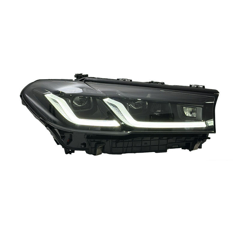 Vekto triple-color LED headlights for BMW 5 Series G30/G38 2018-2020 Pre-LCI, showing close-up of headlight with multi-color LEDs