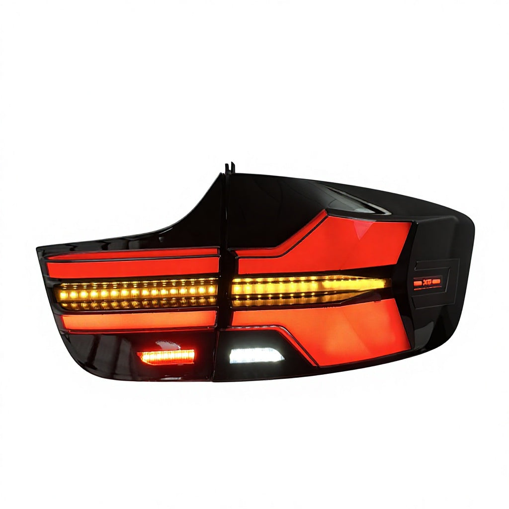 Vekto LED taillights for BMW X6 E71 2008-2014, showing red and clear lens tail light assembly on a vehicle.