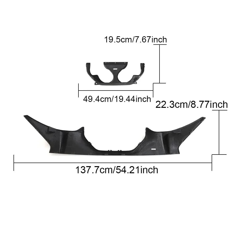 Carbon fiber rear diffuser for BMW M2 G87 Coupe by K2 Industries, showing sleek aerodynamic design on a black vehicle.