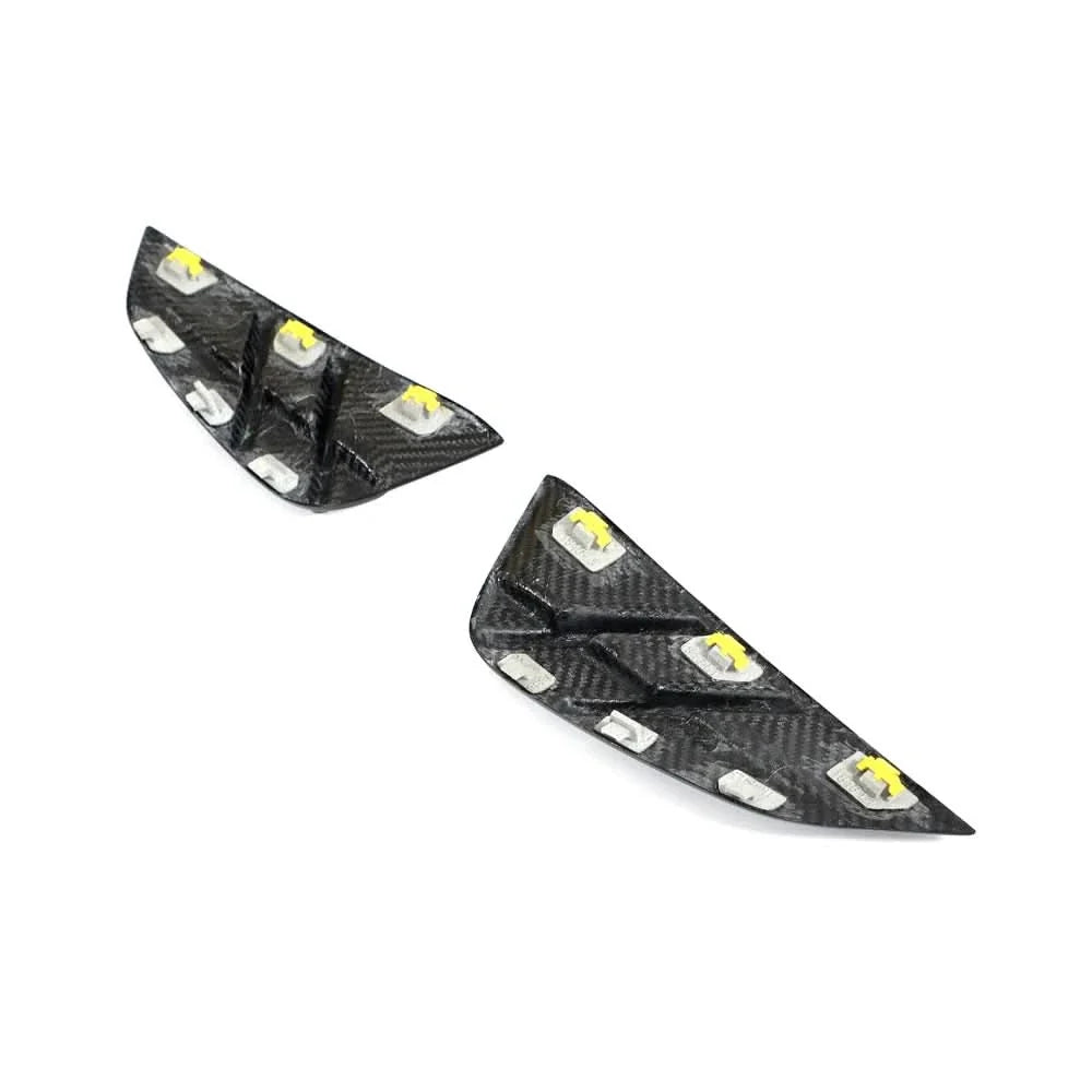 Replacement dry carbon fiber side fender air vent trim for BMW G80 M3, featuring sleek carbon fiber finish from K2 Industries.