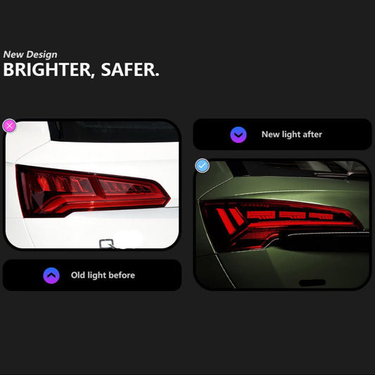 Taillight Dynamic Signal Animation fits Audi Q5 2018-2021 with Rear Lamp Stop Brake & Reverse - AudiGear.com - Lighting