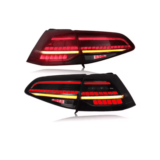 Vekto LED tail lights for Volkswagen Golf MK7 and MK7.5 2013-2019, showing sleek red and clear lens design for rear lighting.