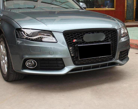 RS4 Style Mesh Grille for Audi A4 S4 B8 2008-2012 Gloss Black Quattro