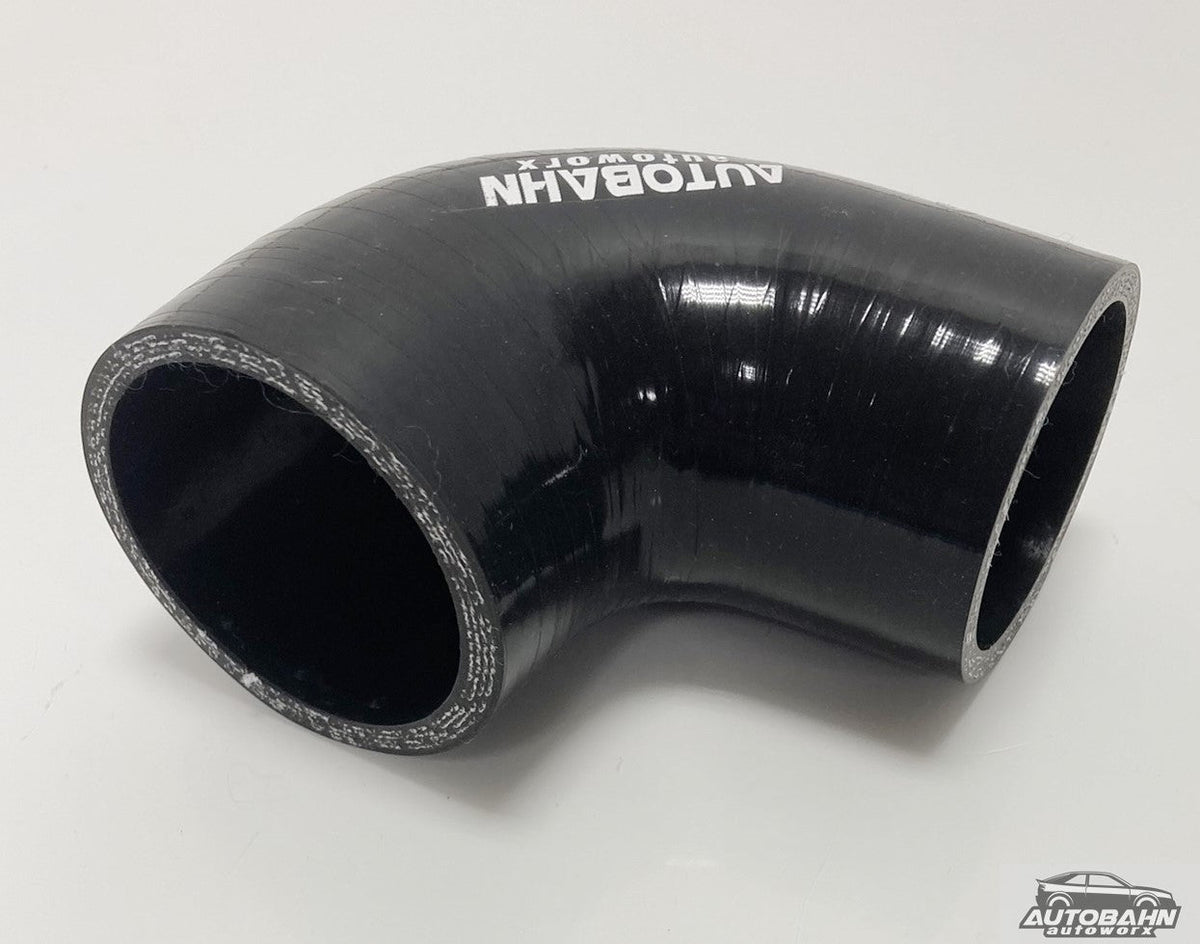 Autobahn Autoworx VW Golf Rabbit Jetta 1.6 TD turbo diesel boost hose kit, close-up of flexible rubber and metal clamps.