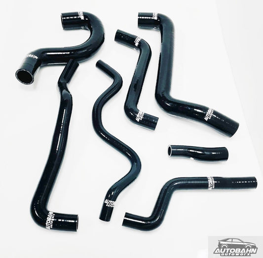Autobahn Autoworx VW MK2 Golf Jetta 8V coolant hose kit with multiple black rubber hoses on a white background