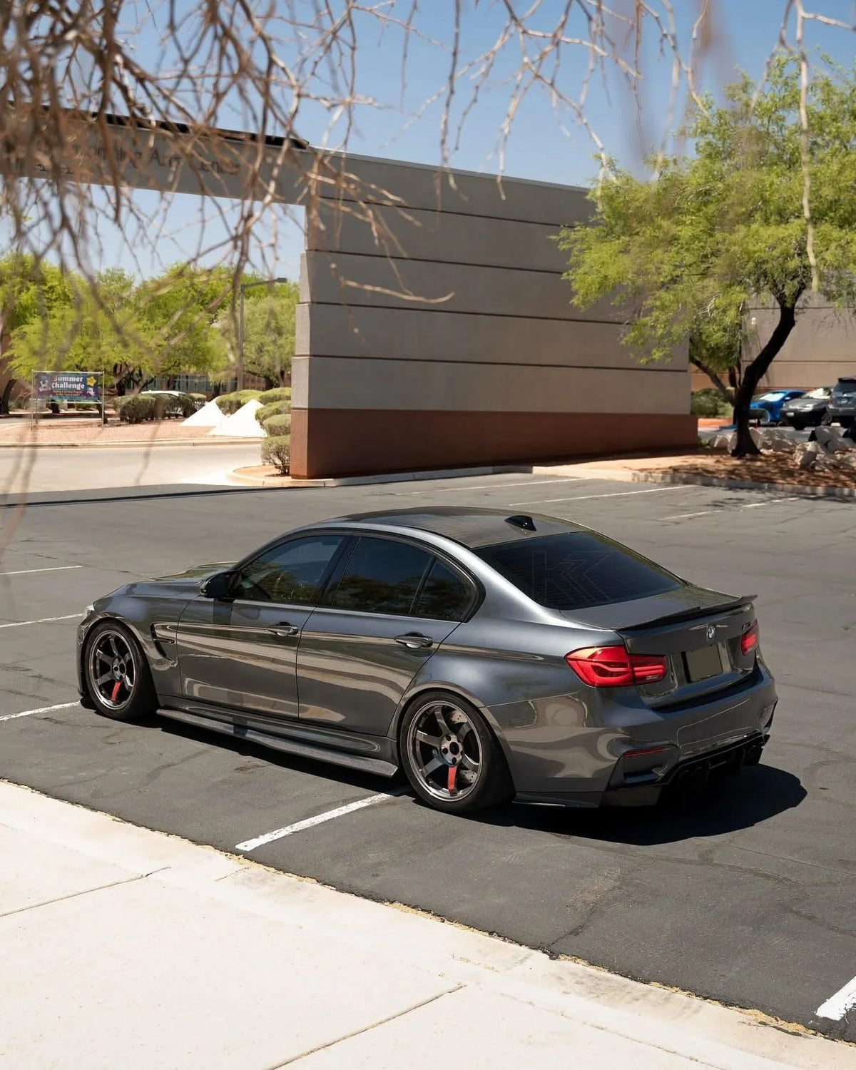 BMW 3-Series F30 F35 F80 LED tail lights upgrade by K2 Industries, showing sleek LCI style tail lights on a 6th gen BMW.
