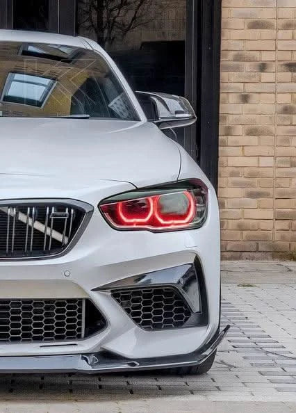 K2 Industries BMW 1 Series F20/F21 DRL module installed on a 2015-2019 vehicle, showcasing the LED daytime running light component.