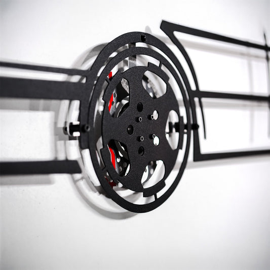 BMW E34 M5 Wall Art – Classic Steel Silhouette with Spinning Wheels-KAFMEKA014