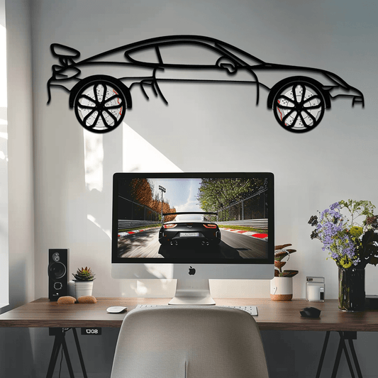 Porsche 911 GT2 Metal Wall Art – Rotating Wheel Motorsport Silhouette | Premium Gift for Car Enthusiasts,KAFMEKA052 - AudiGear.com - Metal Car Wall Art