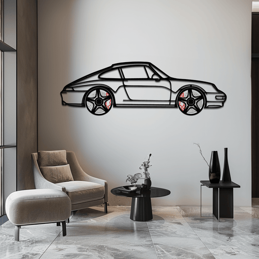 Porsche 911 (993) Silhouette Metal Wall Art – Classic Sports Car Décor with Rotating Wheels 🏁🔥,KAFMEKA058 - AudiGear.com - Metal Car Wall Art
