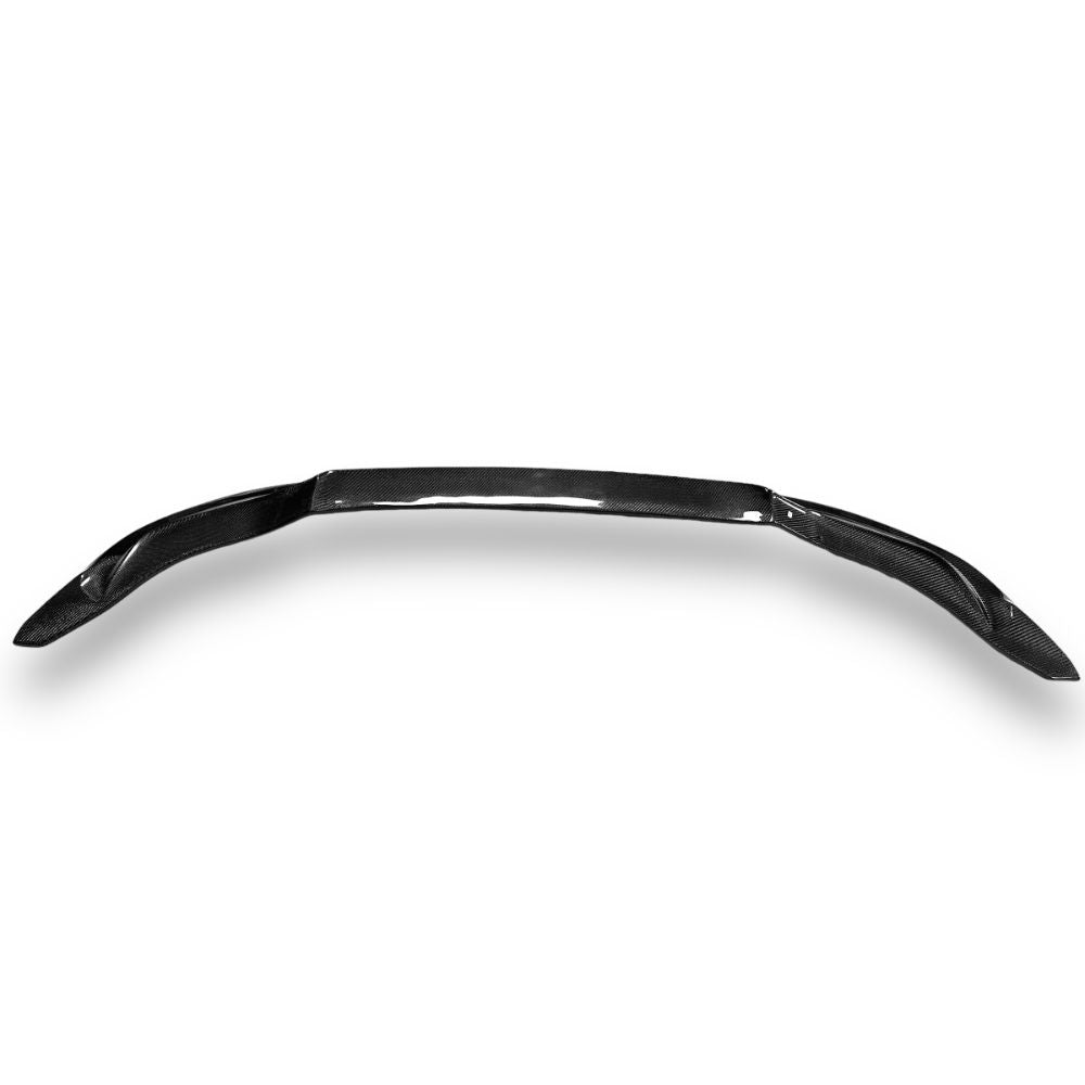 Carbon fiber Vorsteiner front lip for BMW F80 M3 and F82 M4, showcasing sleek aerodynamic design and high-quality craftsmanship.