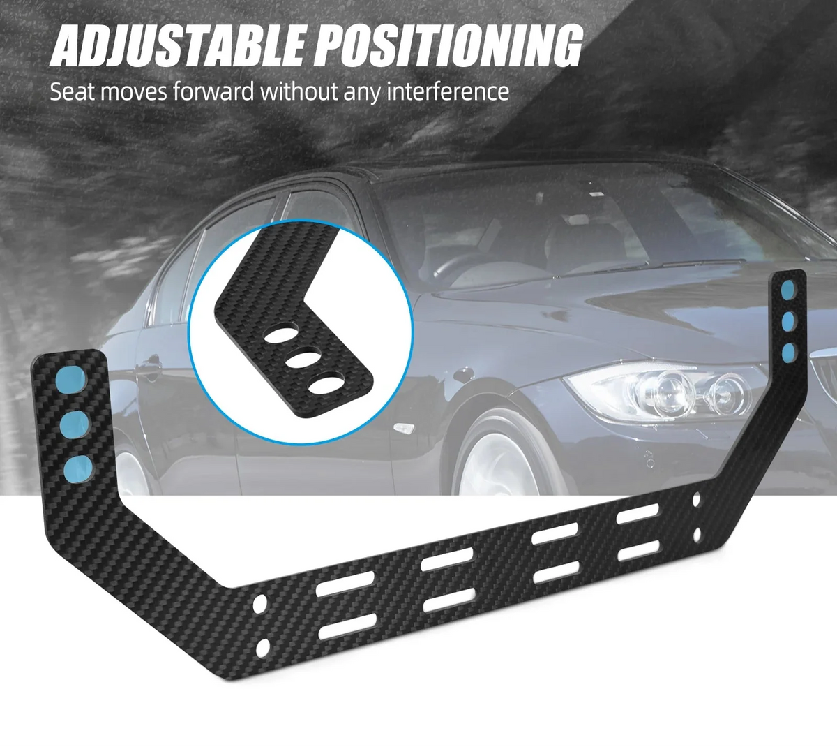 K2 Industries BMW 3 Series E90 E91 E92 E93 carbon fiber fire extinguisher seat mount bracket, vehicle interior accessory