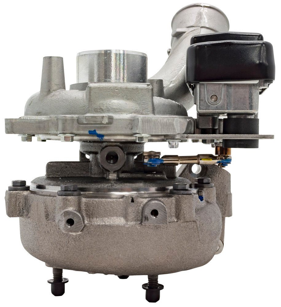 Changsha Junzhen Auto Parts turbocharger for Audi VW 3.0L V6 TDI engine, showing metallic housing and inlet/outlet ports.