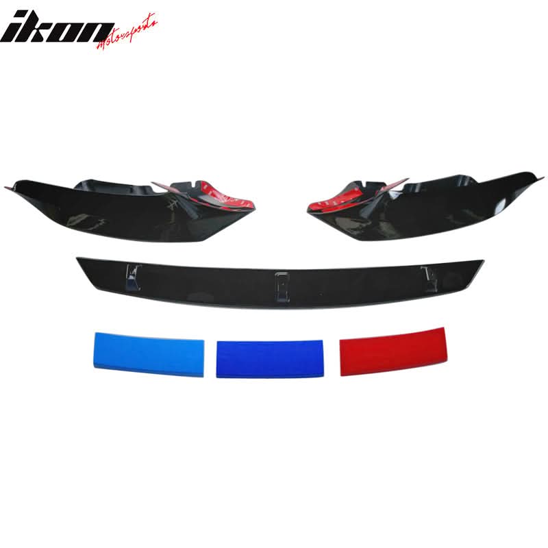 BMW G30 M-Tech M Sport gloss black front lip splitter for 2017-2020, designed as a sleek spoiler by K2 Industries.
