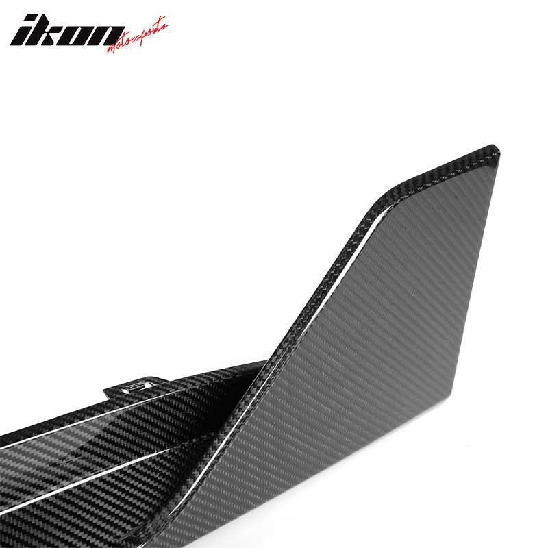 BMW G80 M3 MP Style rear bumper lip diffuser in gloss black carbon fiber for 2021-2024, designed by K2 Industries.
