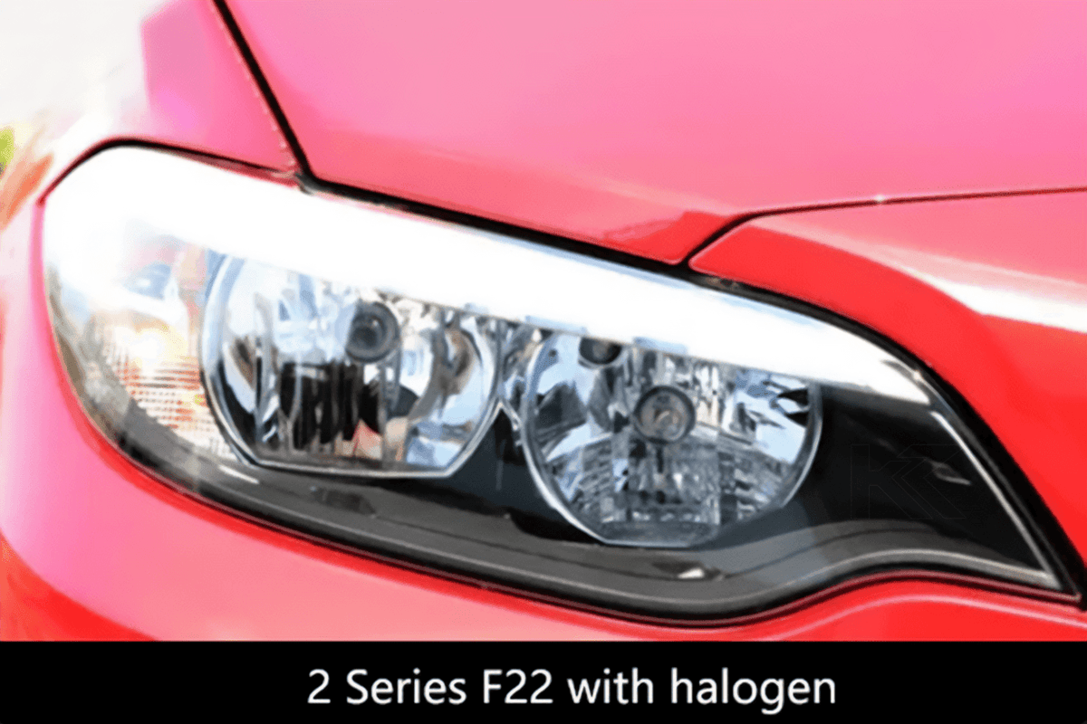 BMW 2 Series F22 M2 Style LED headlights upgrade by K2 Industries, featuring sleek design and bright illumination for 2014-2021 models.
