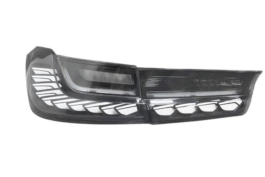 BMW 3-Series G20 G28 G80 GTS style tail lights by K2 Industries, featuring sleek LED design for 2019-2024 models.