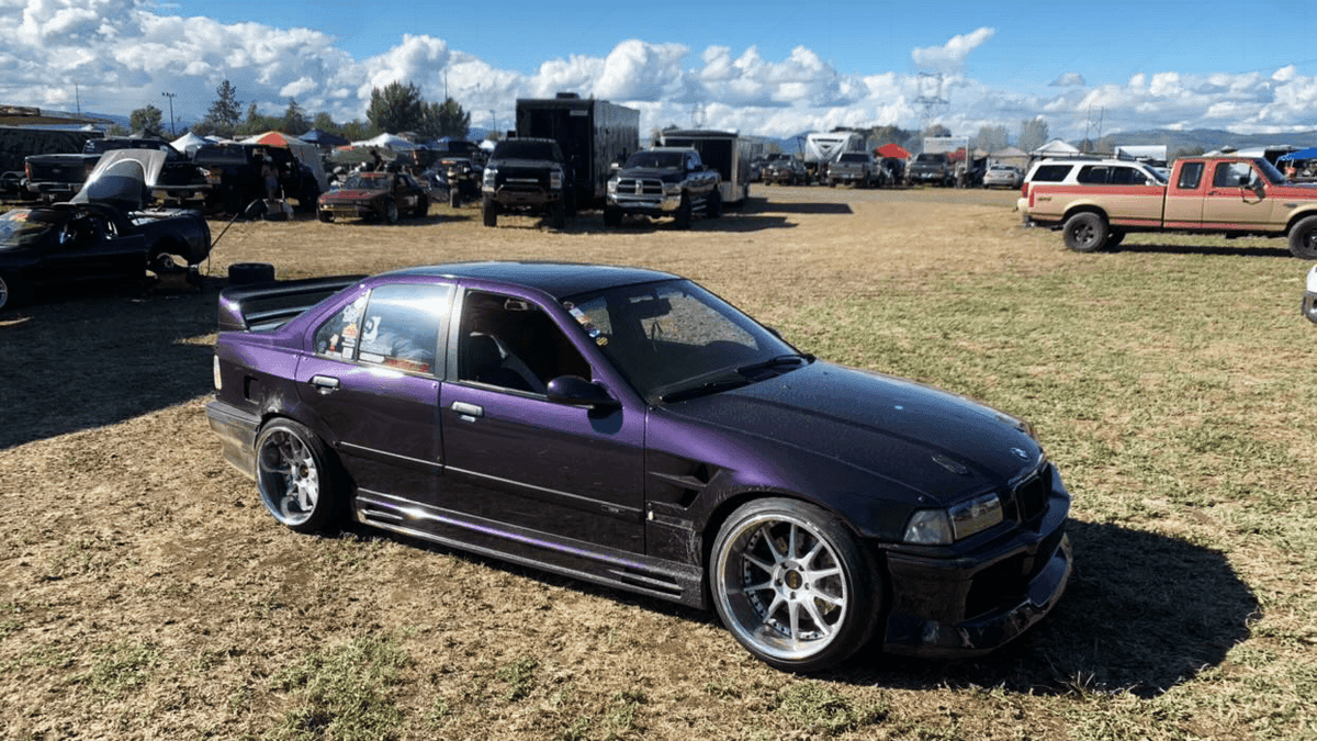 BMW E36 Rieger Vented Side Skirts by K2 Industries, Type 1, for 1990-1999 BMW E36 models, shown from side view.