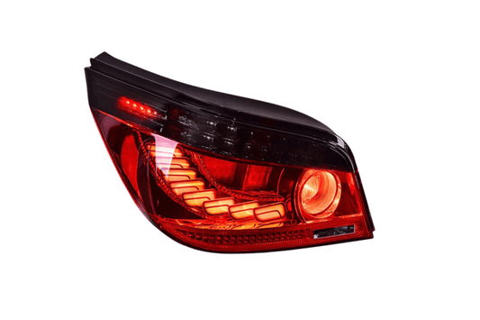 BMW E60 5 Series GTS Style LED tail lights by K2 Industries, rear view showing sleek design for 2004-2010 models.