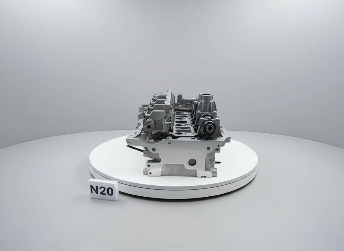 BMW N20 engine cylinder head by DAS MOTOR HAUS, complete with camshafts and eccentric shaft for 2012-2020 2.0L 4-cylinder engines.