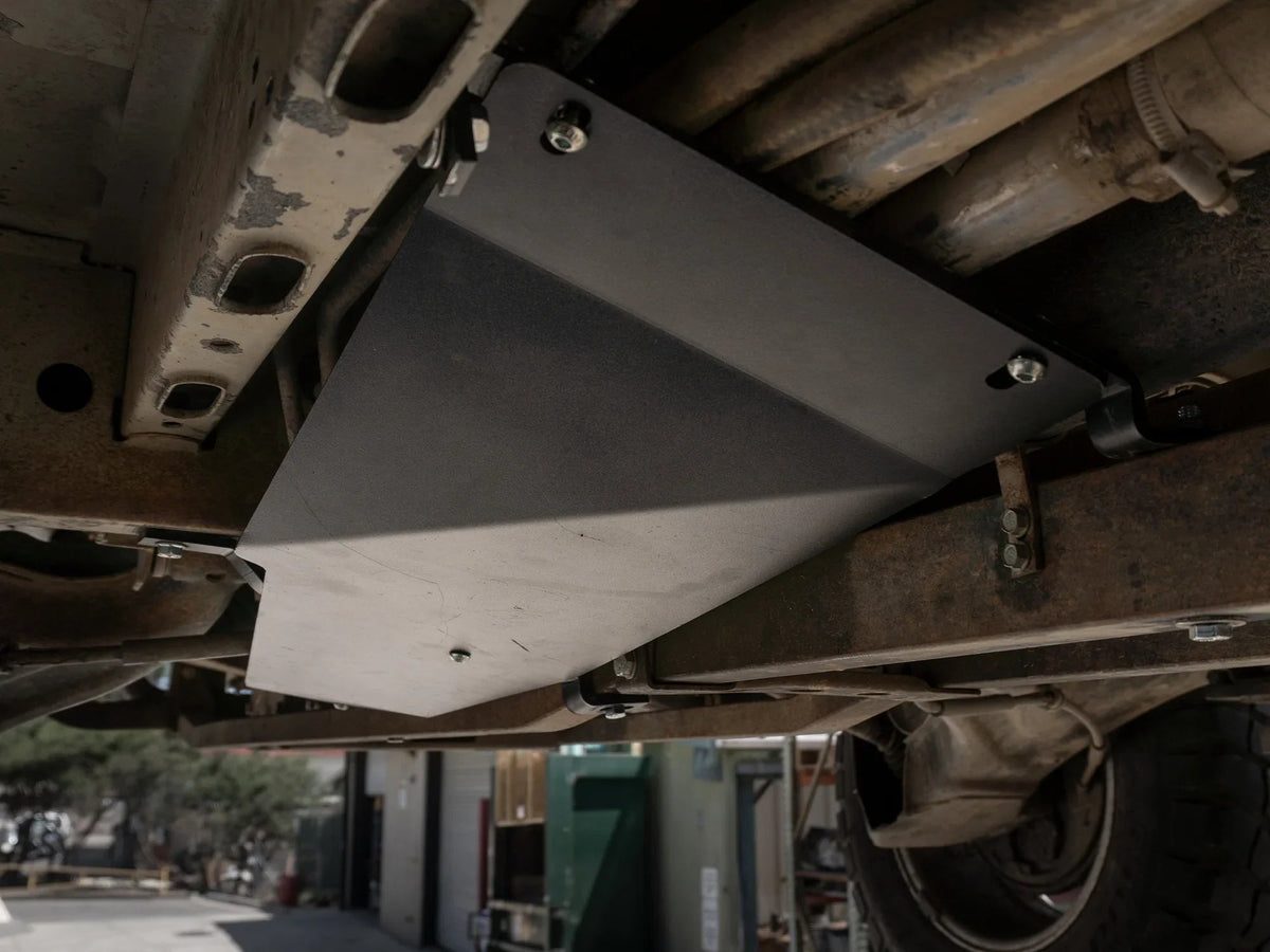 GoWesty coolant and shifter skid plate for vehicle underbody protection