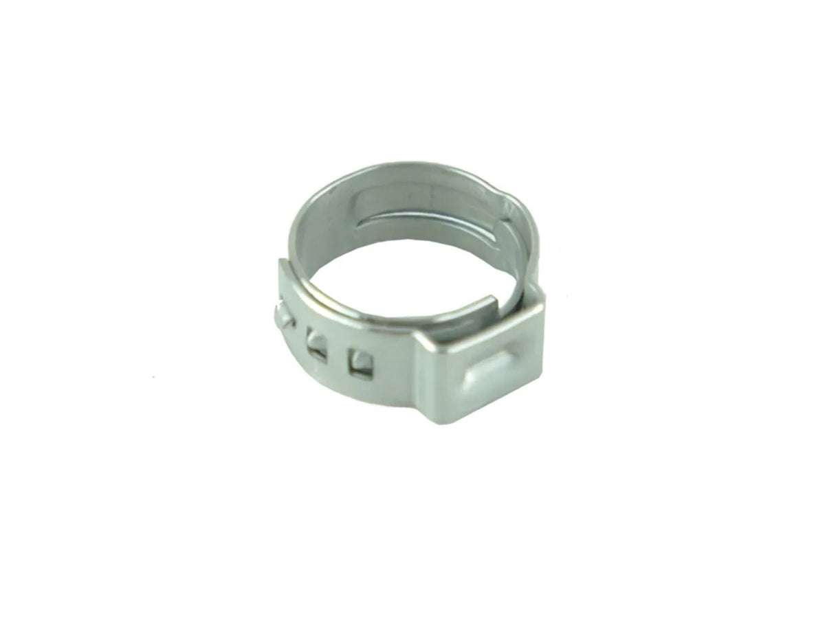 Set of four stainless steel 14.5mm ear clamps for mechanical parts, durable and corrosion-resistant, by GoWesty.