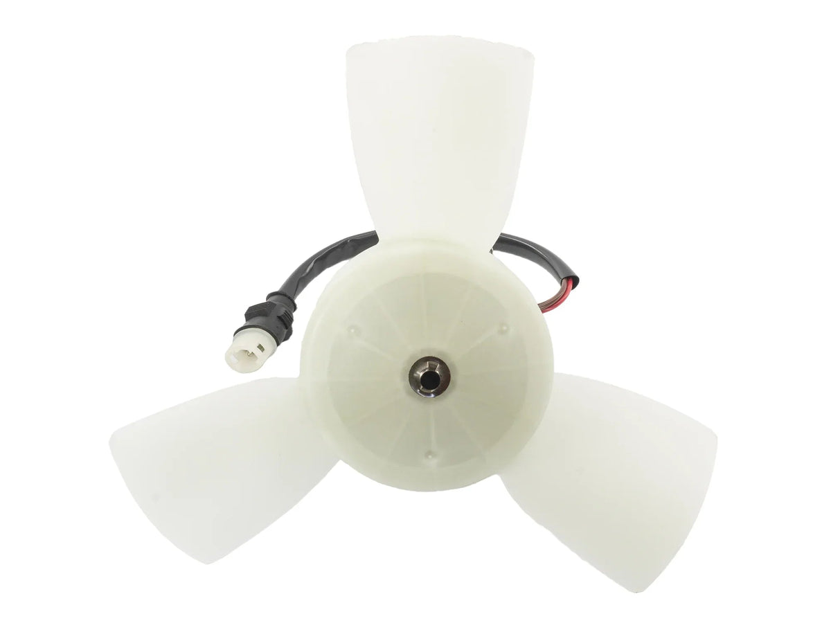 GoWesty 300W radiator fan and motor assembly shown from the front