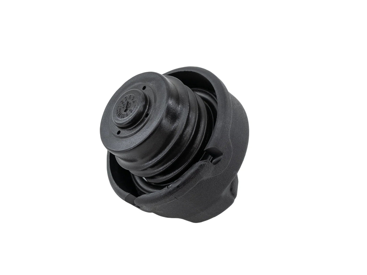 GoWesty locking gas cap for late Eurovan, black fuel tank cap close-up