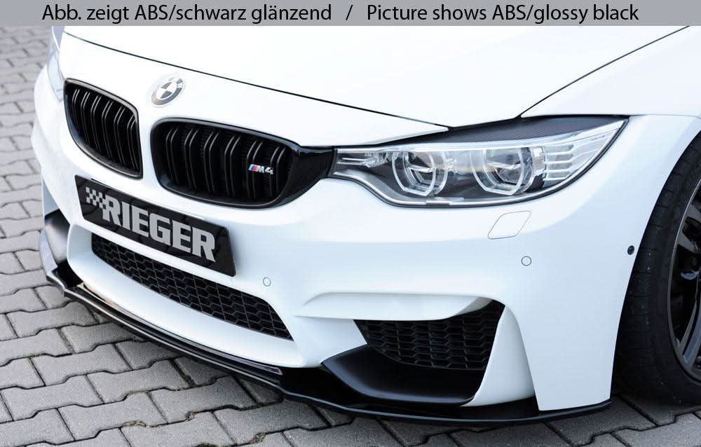 K2 Industries BMW F80/82 front splitter lip, lightweight aerodynamic front lip for BMW F80 and F82 models, black finish.