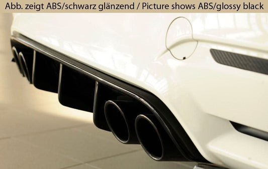 K2 Industries BMW F82 M4 rear skirt insert side skirt, black aerodynamic automotive body part for sporty look.
