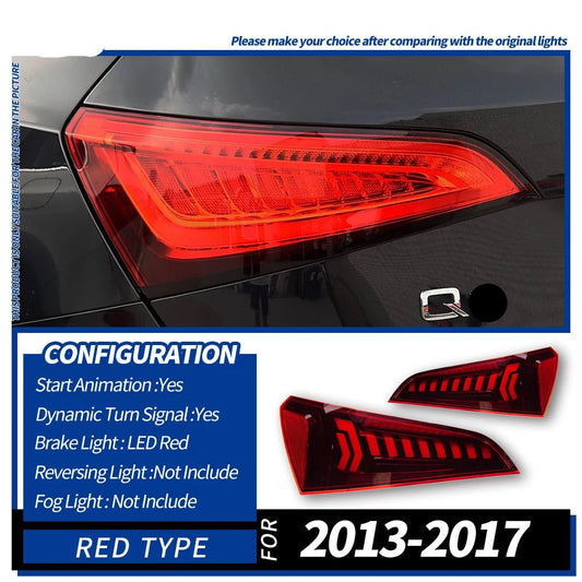 Dynamic LED Taillights with Turn Signal Animation fits Audi Q5 SQ5 2008-2018 - AudiGear.com - Lighting