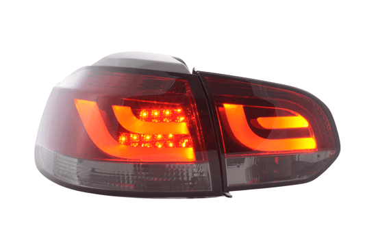 VW Golf Mk6 GTI LED Bar Red/Smoked Tail Lights V1 (2008-2014) - AudiGear.com - Tail Lights