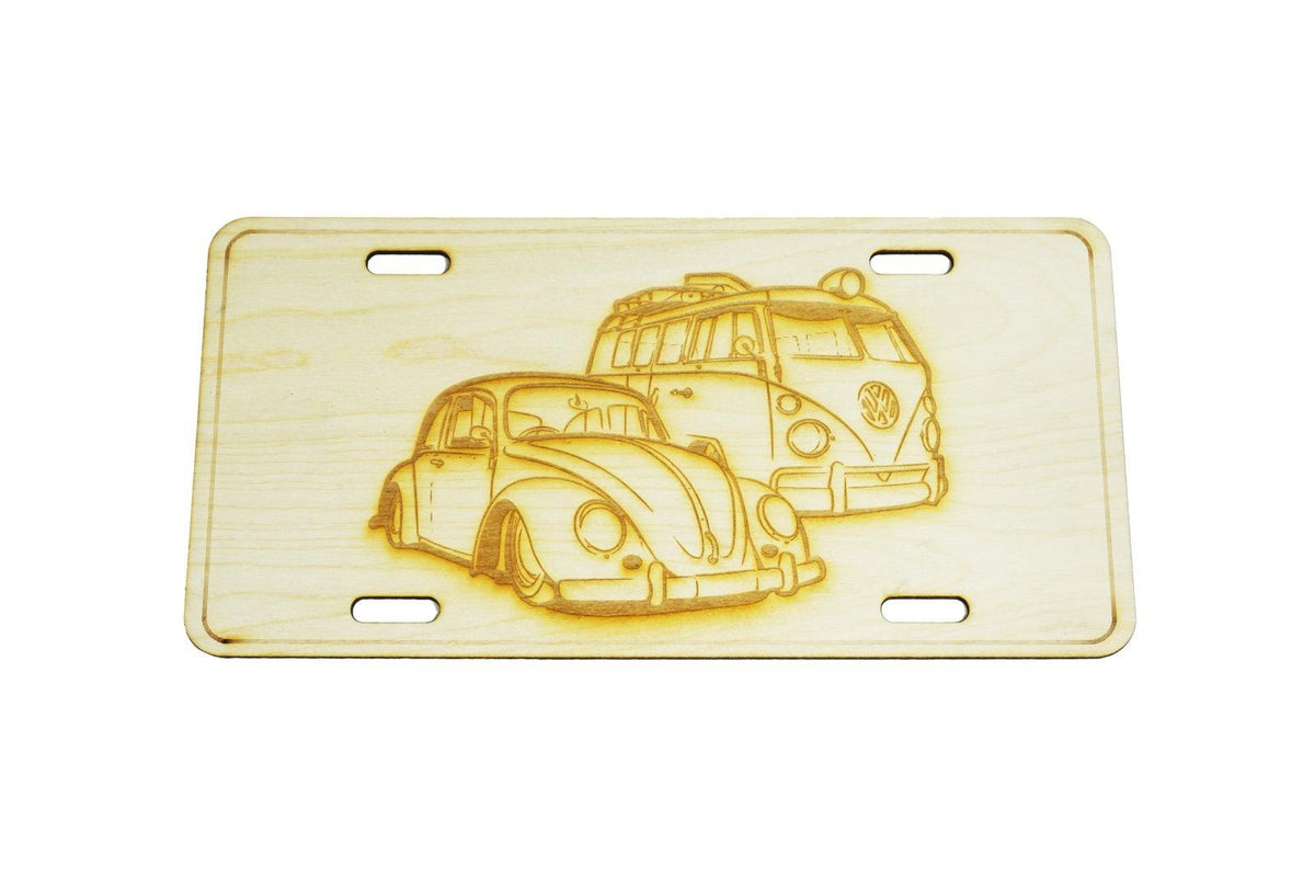 ZSPEC Classic VWs (Beetle & Van) License Plate, Birch, Ornamental